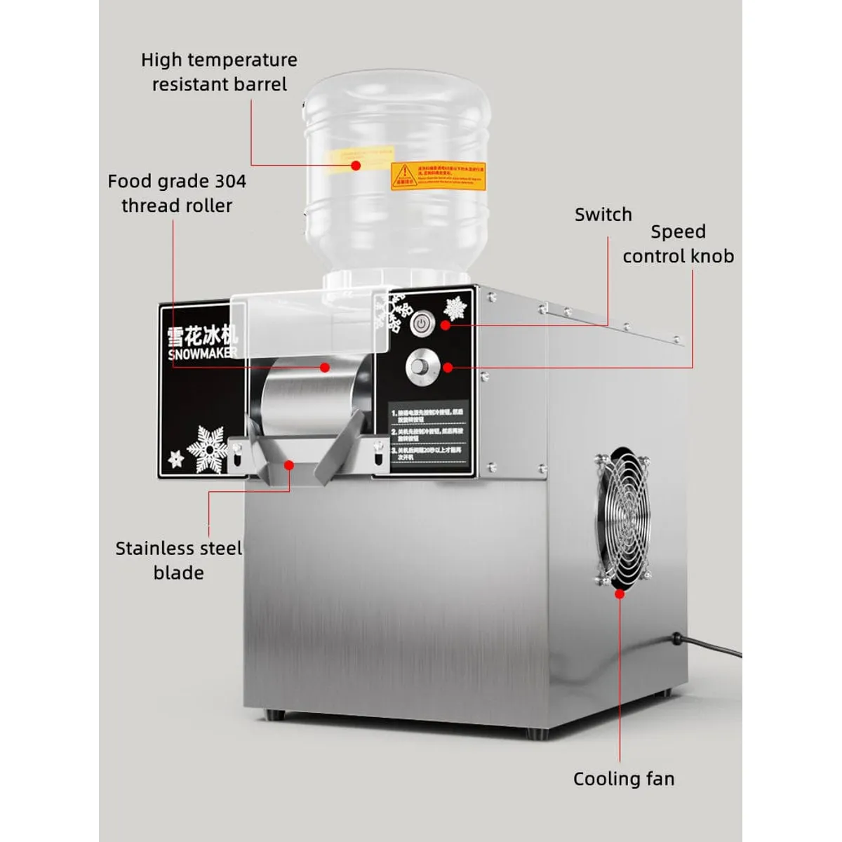 Snow ice machine single head (Available in 750 Watt and 1200 Watt)